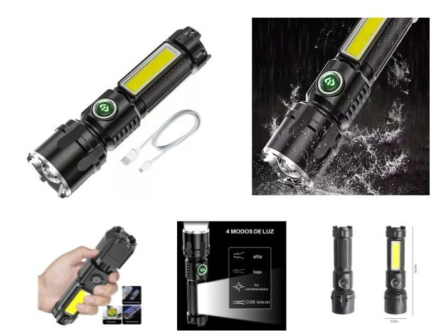 &u+ LAMPARA LINTERNA TELESCOPICO Y FLASH BATERIA YT-213B